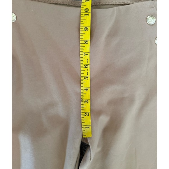 Chicos So Slimming Flare Pants Size 6 (0.5 ) Camel Tan Sailor Buttons Stretch - Picture 8 of 10